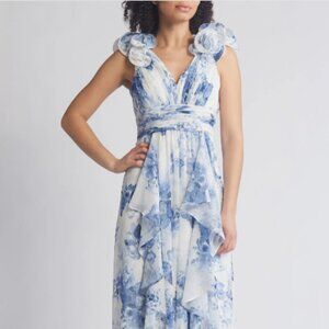 Eliza J Floral Ruffle Strap Gown (sz 6)